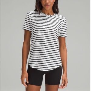 Lululemon Love Crewneck Tshirt White Black Stripe Like New